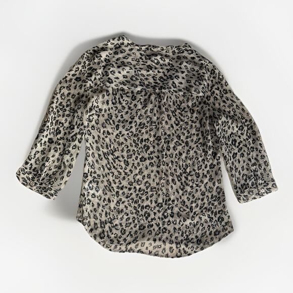 Maurices Women’s Leopard Print Sheer Blouse Size M Tan Black 3/4 Sleeve - Picture 2 of 9